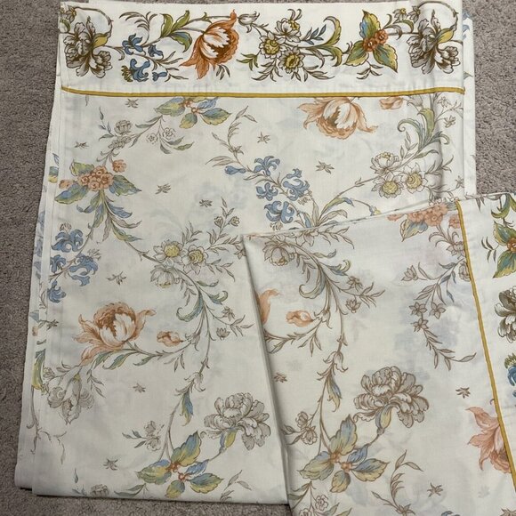 Vintage Springmaid Full Flat Sheet & 1 Pillowcase Wondercale Multicolor Floral - Picture 2 of 5